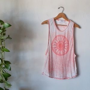 Soulcycle burnout muscle tank top wheel graphic S